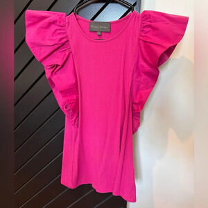 Sunday in Brooklyn ruffled sleeve top from Anthropologie. Size S.